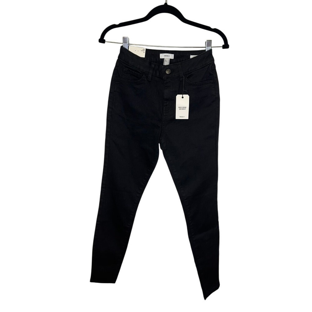 Forever 21 Womens Black Mid Rise Skinny‎ Jeans Size Small New With Tags
